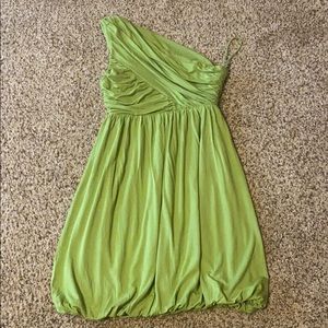 Alice & Olivia green one-shoulder dress